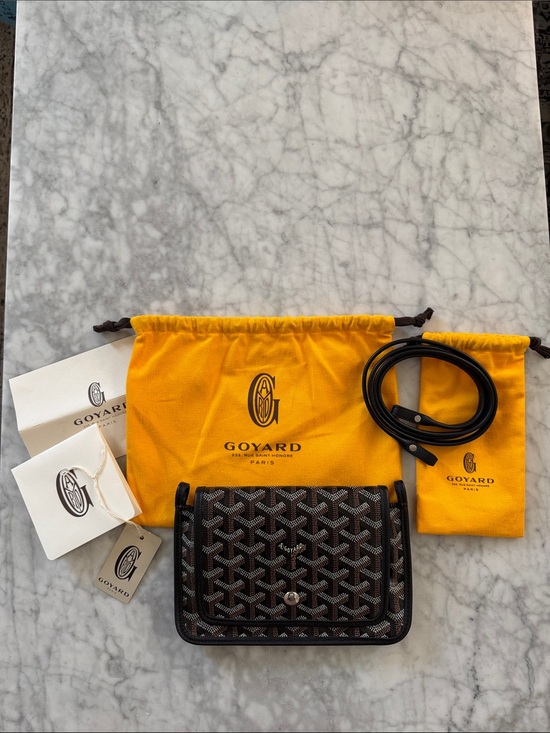 Goyard Handbags - Goyard Plumet crossbody purse bag card Holder Detachable Strap black leather